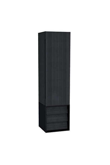 VitrA Frame 61261 Boy Dolabı, Çekmeceli, 40 Cm, Hareli Siyah Meşe