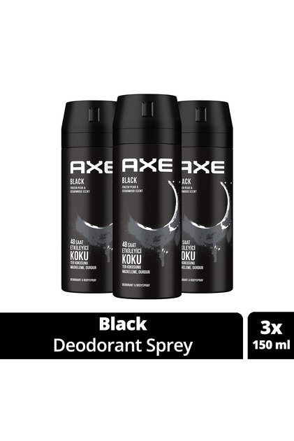 Deodorant și spray de corp pentru bărbați Black, spray de corp cu parfum eficient de 48 de ore, 150 ml