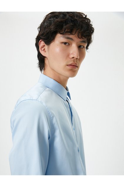 Basic Shirt Long Sleeve Buttoned Classic Collar