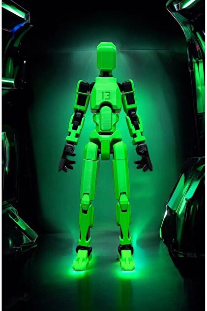 Suelo Butik Titan 13 Yeşil Siyah Tüm Eklemleri Hareketli Robot