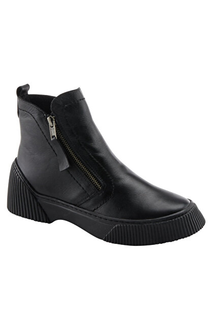 Black Genuine Leather Boots - Model Name: Mother of Pearl