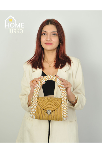 Mini Jute Straw Portfolio Clutch Handbag, Women's Bag, Jute Boho Bag,