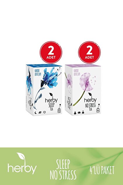 Herby Bitki Çayı 4'lü Rahatlama Paketi (SLEEP TEA, NO STRESS TEA