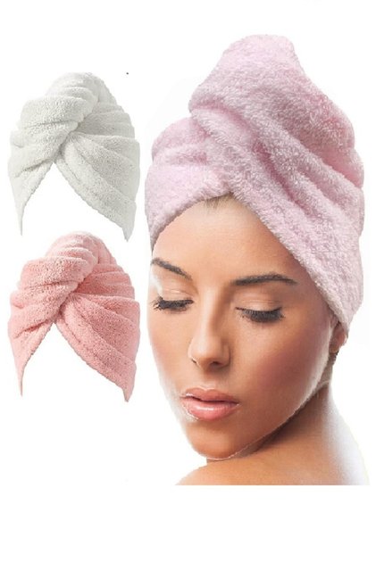 2 Pieces Cotton Hair Drying Cap Head Towel Hair Cap - Cotton Hair Cap