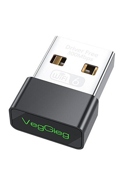 Veggieg 300 Mbps Wifi 6 Çift Bant Kablosuz Alıcı Verici Nano Usb