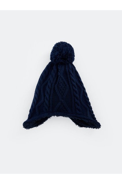 Lw - Baby Boy Knitwear Beret with Pompom