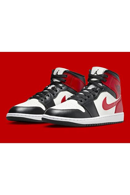 Nike Air Jordan 1 Mid Gym Red Off Noir Limited Kadın Spor Ayakkabı