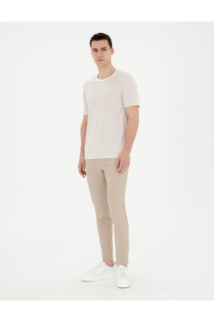 Beige Fabric Trousers 50292383-Vr011