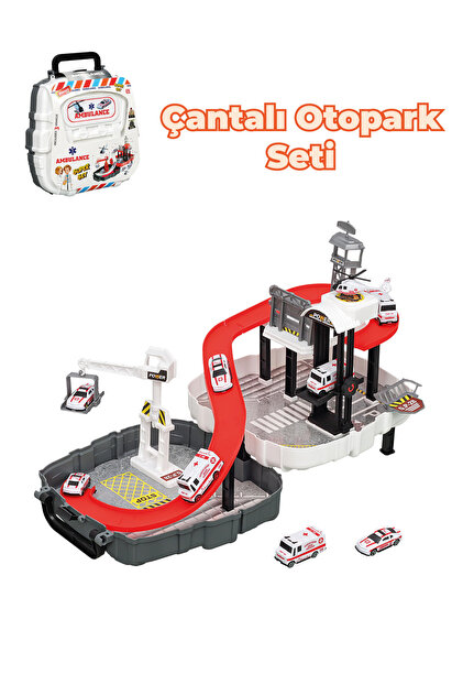 HEROES TOYS Sırt Çantalı Ambulans Arabalı Garaj Oyun Seti - Çocuk