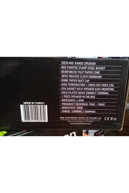 Massive MS-M8B 20 CM MİDRANGE 400 WATT MAXİMUM POWER 150 WAT RMS