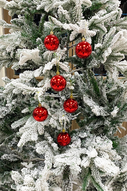 Christmas Tree Ball Shiny Medium Size 6 cm 6 Pieces