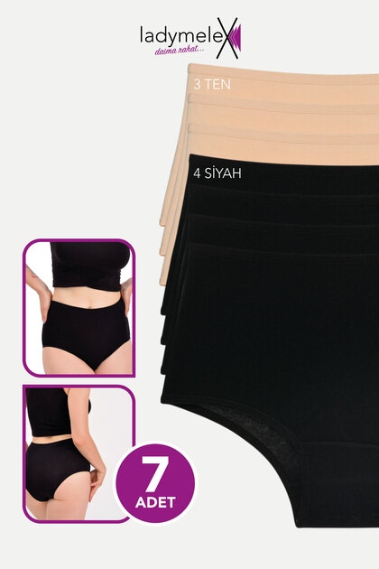 Women's Panties, High Waist Panties (S-M-L-Xl-2Xl-3Xl) Skin Black 100% Comfortable Panties