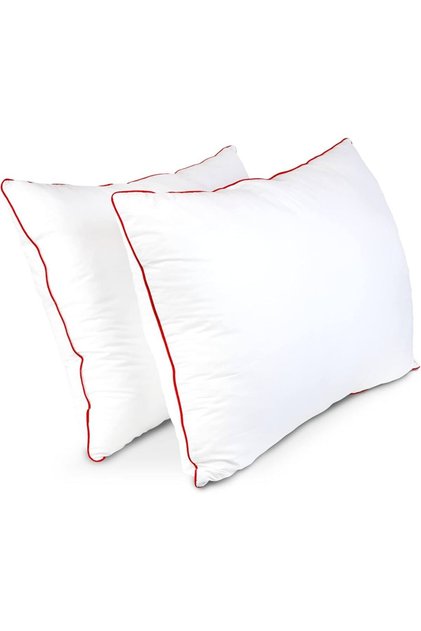 Home Goose Feather Red Piping Pillow 50X70 Premium Sleeping Pillow