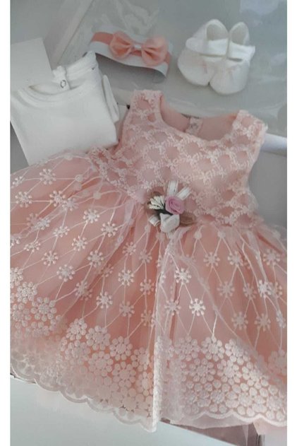 Baby Girl 4-Piece Mevlüt Set 0-3 Months and 3-6 Months Wedding Dress Evening Dress Baby Birth Baby Shower Gift