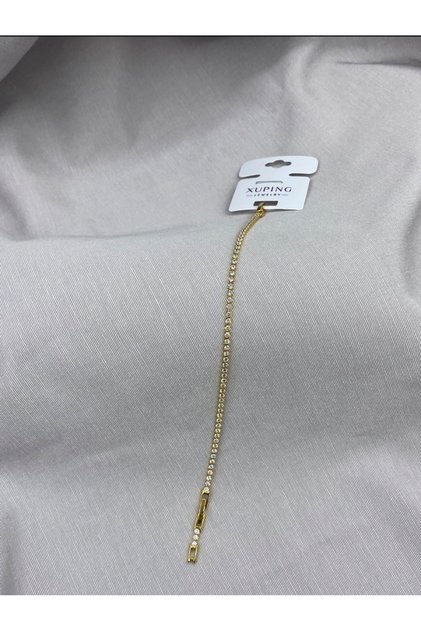 Brass Xuping 2mm Gold Waterway, Non-Tarnishable Women's Bracelet 17 2 cm