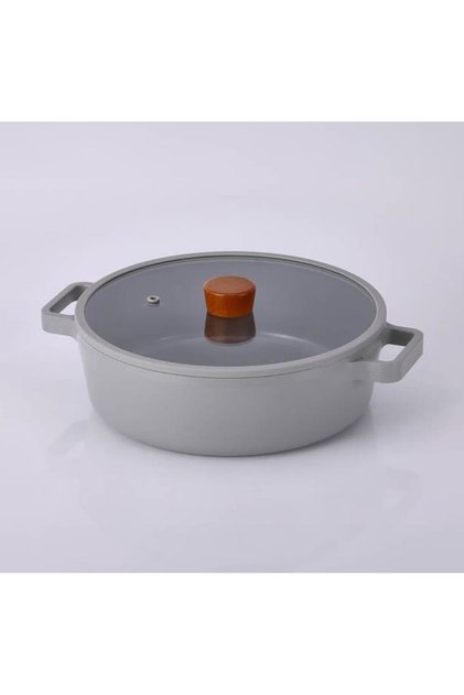 Fika Aluminum Cast 26 cm Gray Shallow Pot