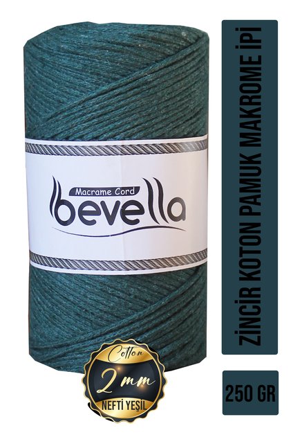 Koton Pamuk Makrome İpi 250 gr 2mm Cotton Zincir Makrome Çanta İpi Supla İpi Runner İpi