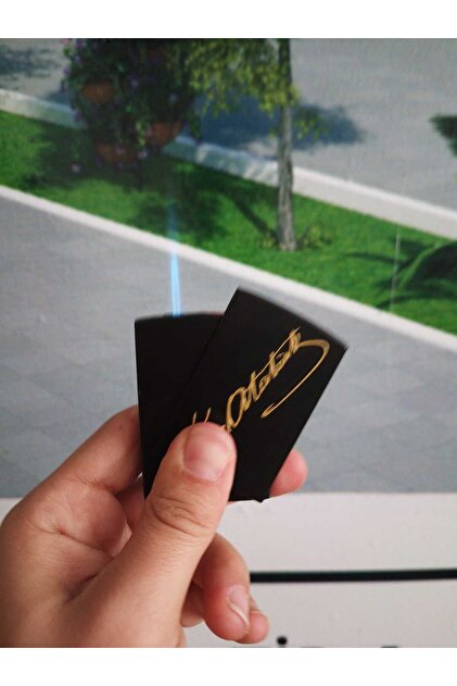 Hunter 32-7F YANA KAYDIRMALI METAL JET ÇAKMAK ATATÜRK RESİMLİ VE