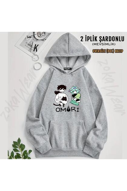 Omori Printed Hooded Oversize Sweatshirt (2 Thread)