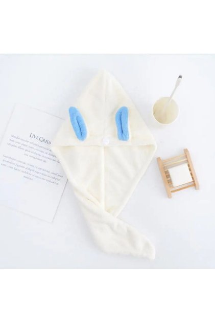 White Cotton Hair Drying Cap Head Towel Hair Cap - Cotton Hair Cap