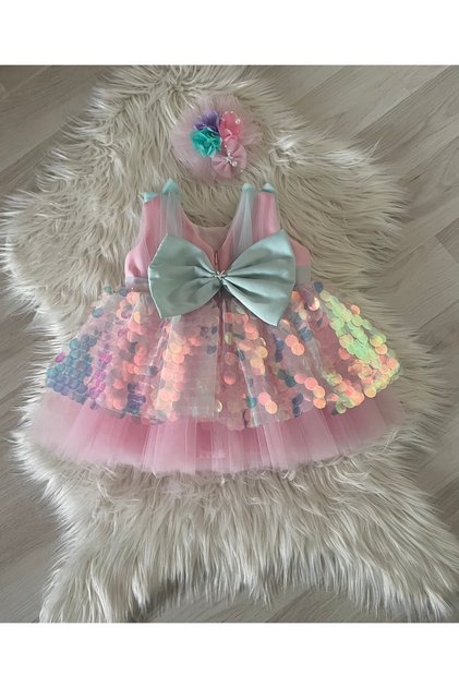 Pink Mermaid Costume for Children, Birthday Special Design Dress