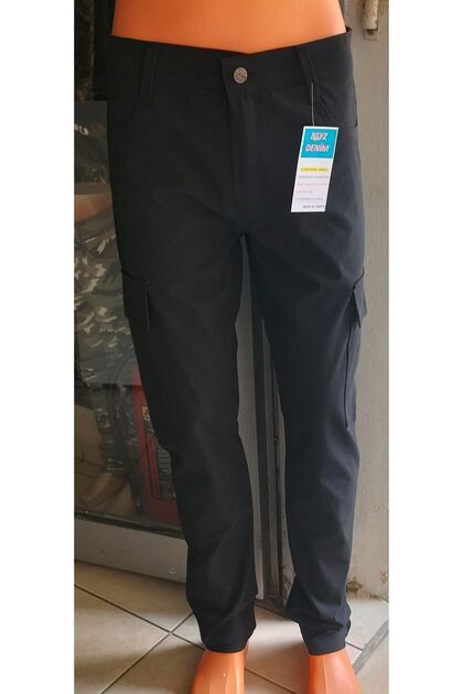 Pantaloni de lucru negri cu polar termic de iarnă material elastic rezistenți la spălare, ușor hidrofug, mărime mare