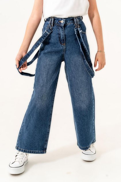 Girl's Strap Detailed Jeans