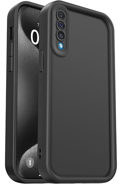 Galaxy A70 Case Camera Protected Soft Textured Shock Absorbing Black Silicone Cover