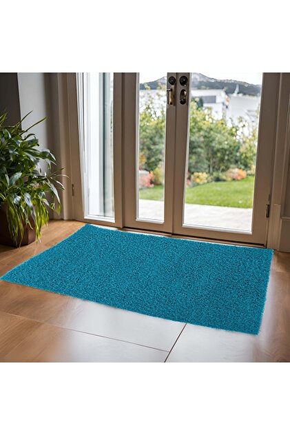 MR MİLREY Kıvırcık Plastik Paspas Turkuaz - Kalınlık 12 Mm / Islak