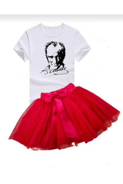 23 April -29 October 10 Saim Atatürklü T-Shirt and Red Tutu Skirt