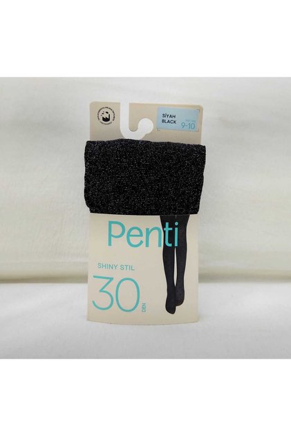 Girl's Glittery Dotted Black Pantyhose