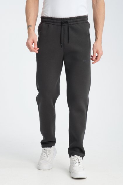 Men's Smoked 3 Thread Relaxed Cut Straight Leg Winter Sweatpants