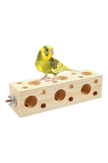 Bird Wooden Block Chewing Toy – Natural and Safe for Parrot, Budgie and Hamster