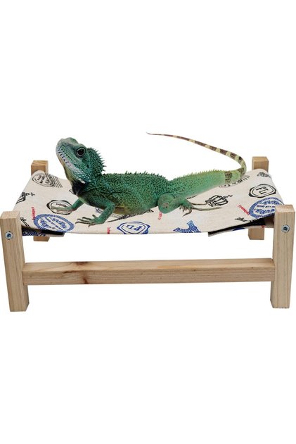 Sürüngen Hamak Salıncağı – Ahşap Kertenkele Yatağı, Ejderha Kertenkele ve Leopar Gecko İçin