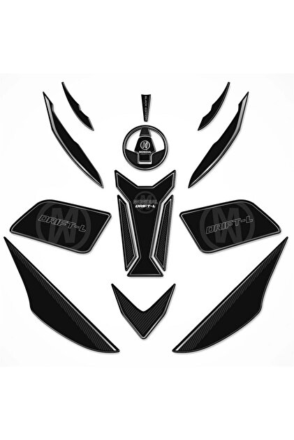 Redline Grafik Mondial Drift L Full Tank Pad Set Siyah-Gümüş