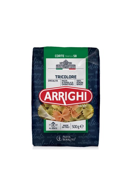 Tricolore Renkli Kelebek Makarna İtalyan Makarnası 500 g e