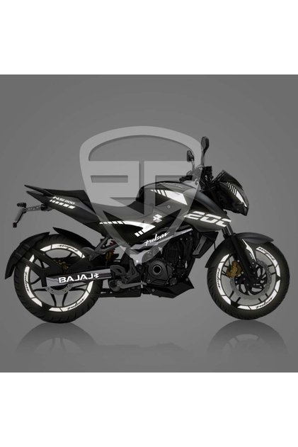 Bajaj Pulsar 200 NS Full Sticker Set Custom Reflektif Gümüş Beyaz
