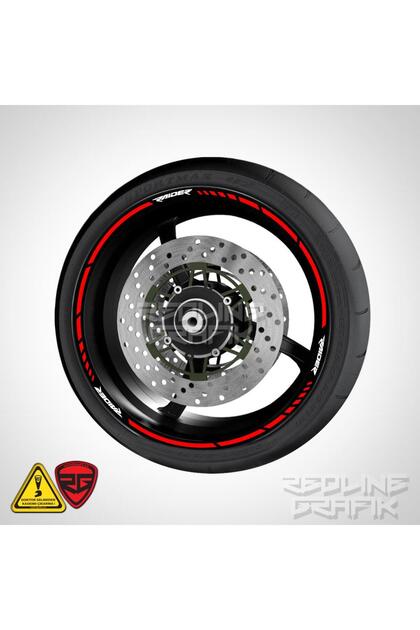 Tvs Raider Yazılı Reflektif Kırmızı Jant Şeridi Redlinegrafik