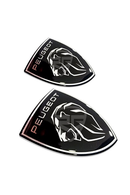 2 Stickers Peugeot Logo 3D Arqué Brillant 71x65mm - Autocollants Voiture Scooter