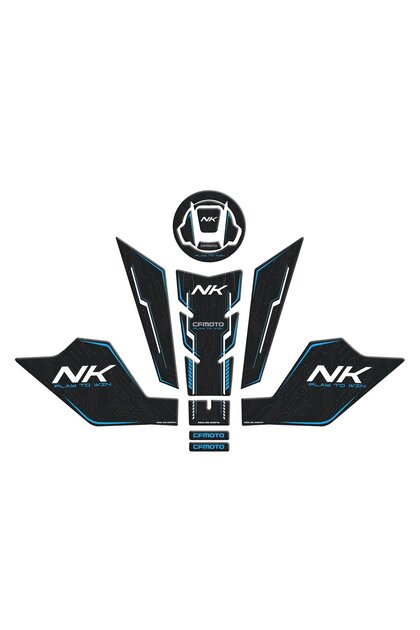 Cf Moto NK 250 2023 Uyumlu Tank Pad Seti Mavi Siyah Redlinegrafik