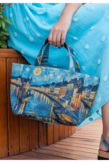 Women's Vegan Multicolor Medium Tote Bag - Sea Sparkles Design