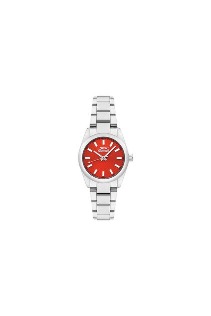 Sl.09.2282.3.01 Quartz Steel Grey Red Dial 34 mm Women Wrist Watch