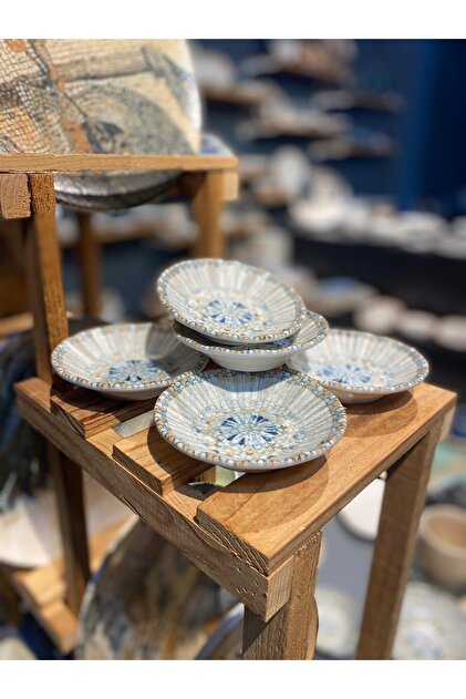 70s es Briard Aztec stoneware 6枚　皿 Bonna Porselen Luca Mozaik Rita Acem Çay Tabağı 6'lı 11 cm S-MT