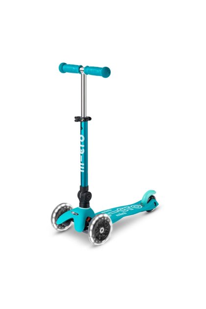 Mini Micro Scooter Deluxe Foldable Led Aqua MCR.MMD198