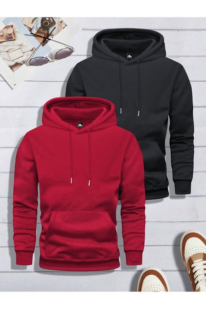 Erkek 2'li Kapüşonlu Sweatshirt