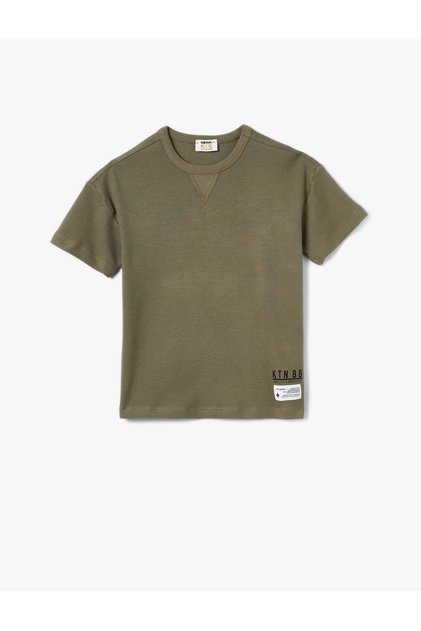 T-Shirt Short Sleeve Crew Neck Slogan Printed Cotton