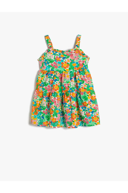 4Smg80007Aw 0D0 White Patterned Baby Girl Woven Dress