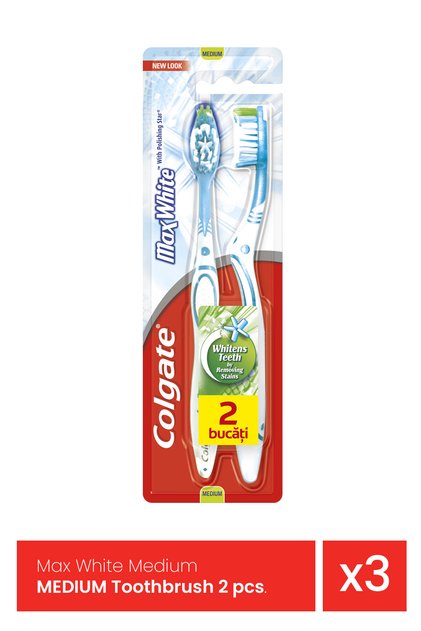 Max White Medium MEDIUM Periuta de dinti 2 buc. x 3 bucati