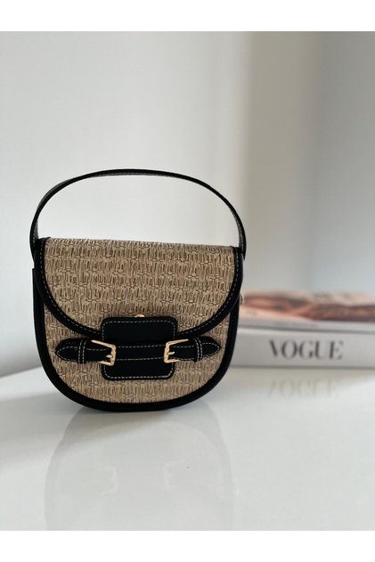 Straw Look Hand and Shoulder Bag