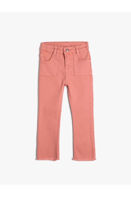 Trousers Relaxed Cut Pocket Cotton Tassel Detailed
